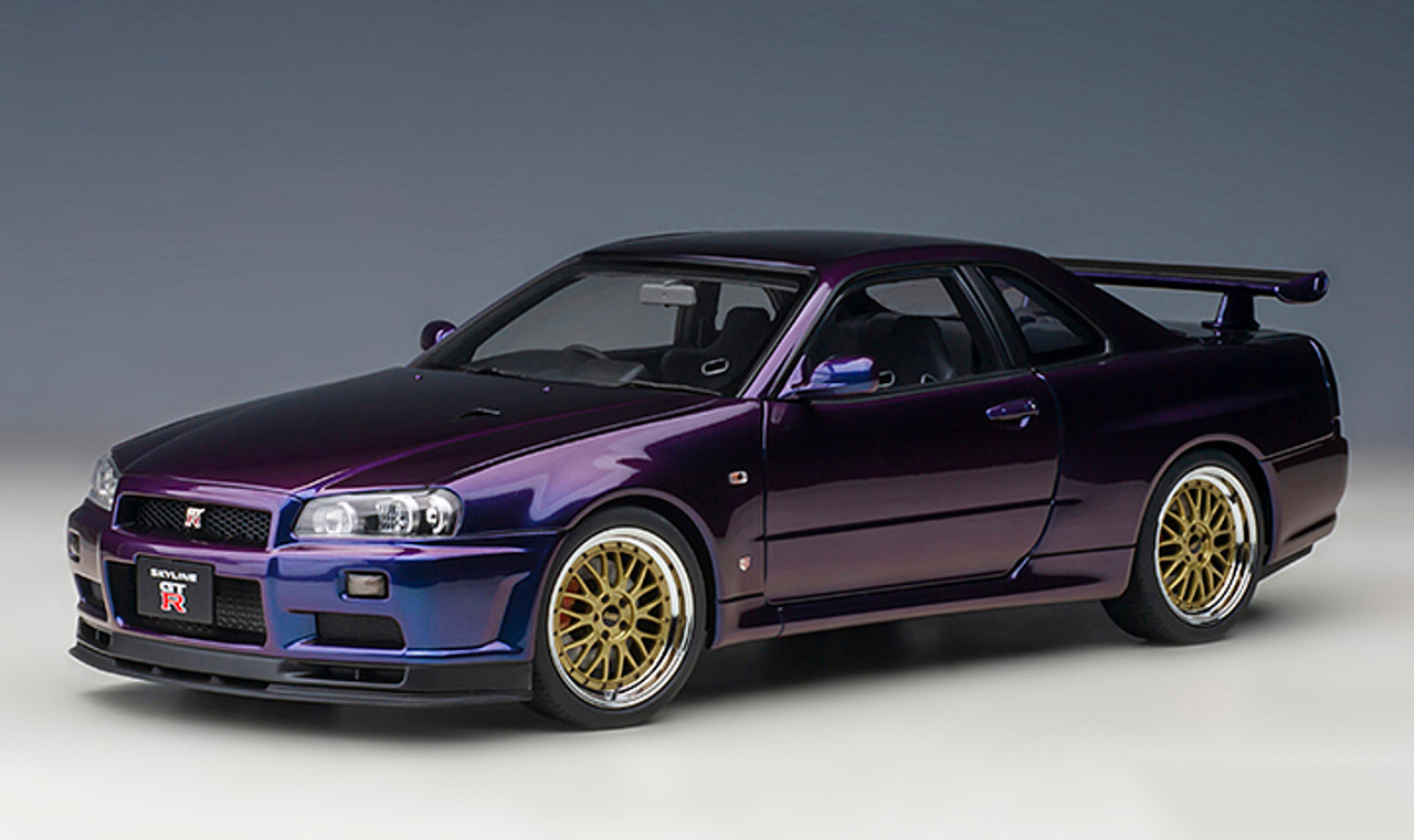 1/18 AUTOart Nissan Skyline GT-R GTR R34 V-Spec II with BBS LM Wheels  (Midnight Purple III) Car Model