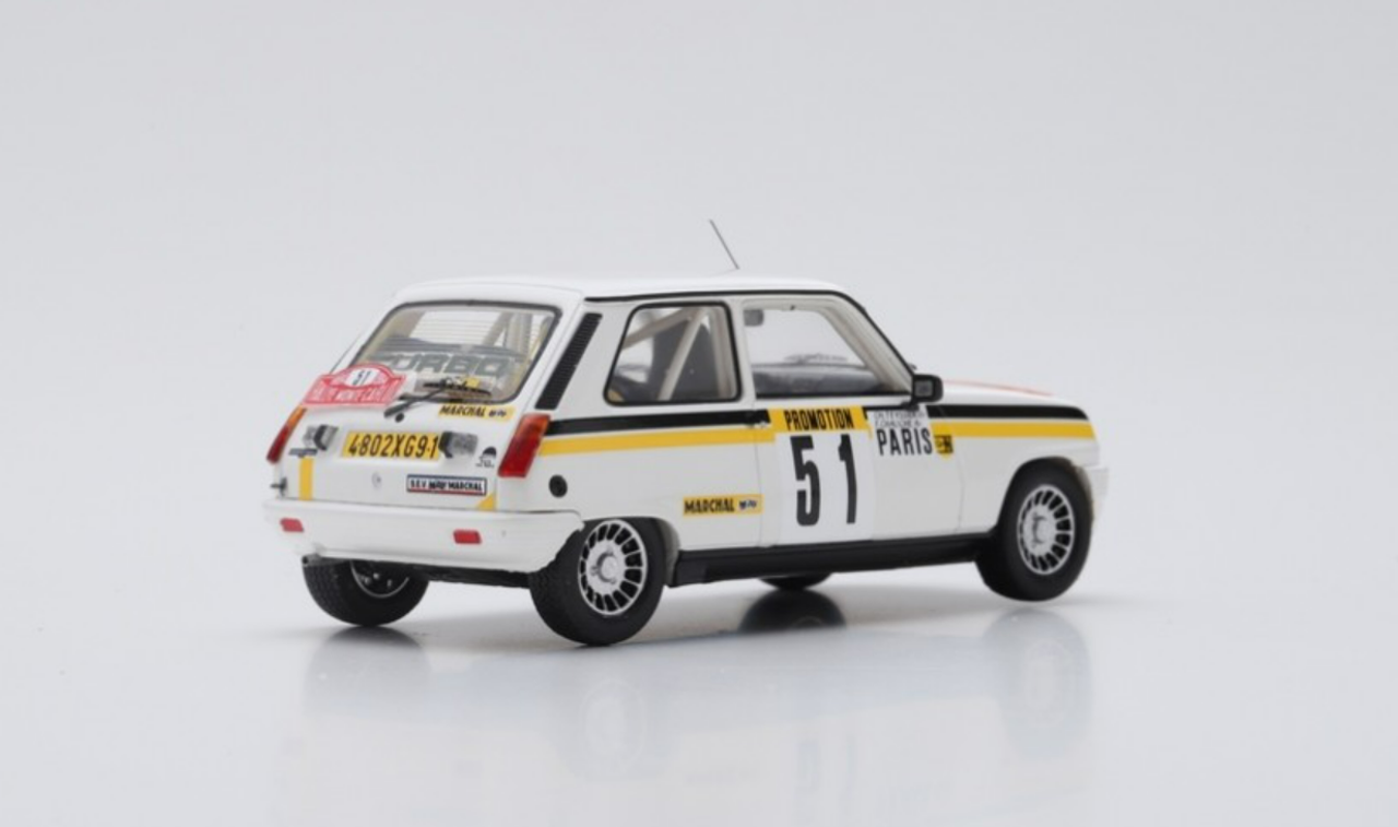 1/43 Spark 1984 Renault 5 Alpine Turbo #51 Rallye Monte Carlo Francois Chauche, Christian Teyssier Car Model