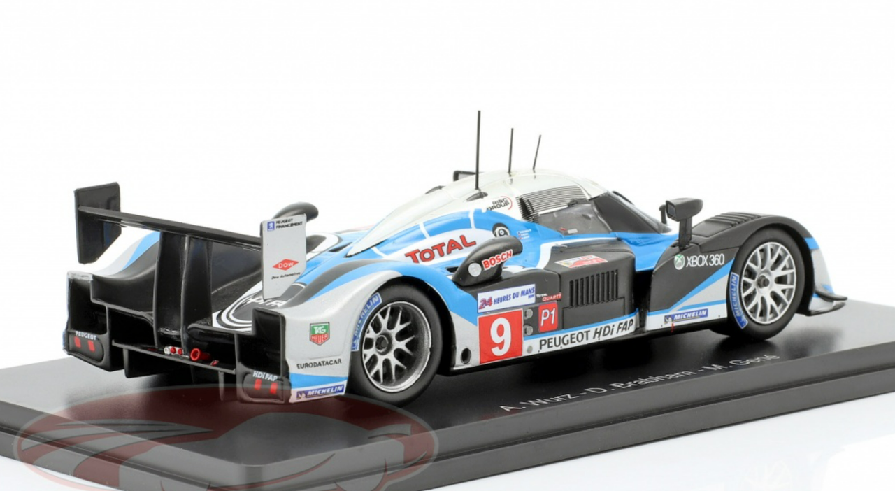 1/43 Spark 2009 Peugeot 908 HDi FAP #9 winner 24h LeMans Peugeot Sport Total Alexander Wurz, David Brabham, Marc Gené Car Model