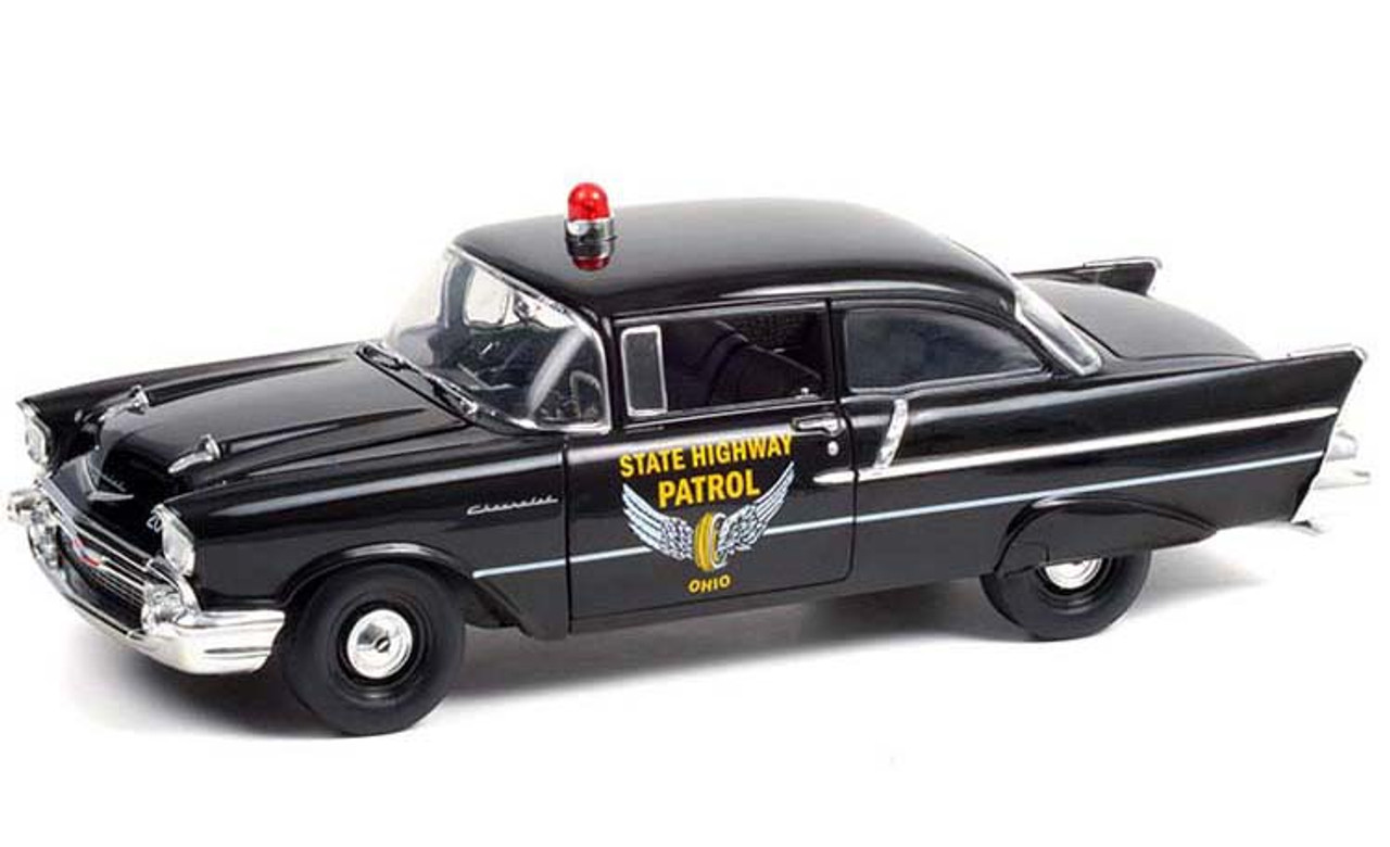 1/18 Highway61 1957 Chevrolet 150 Sedan Ohio State Highway Patrol Diecast Car Model