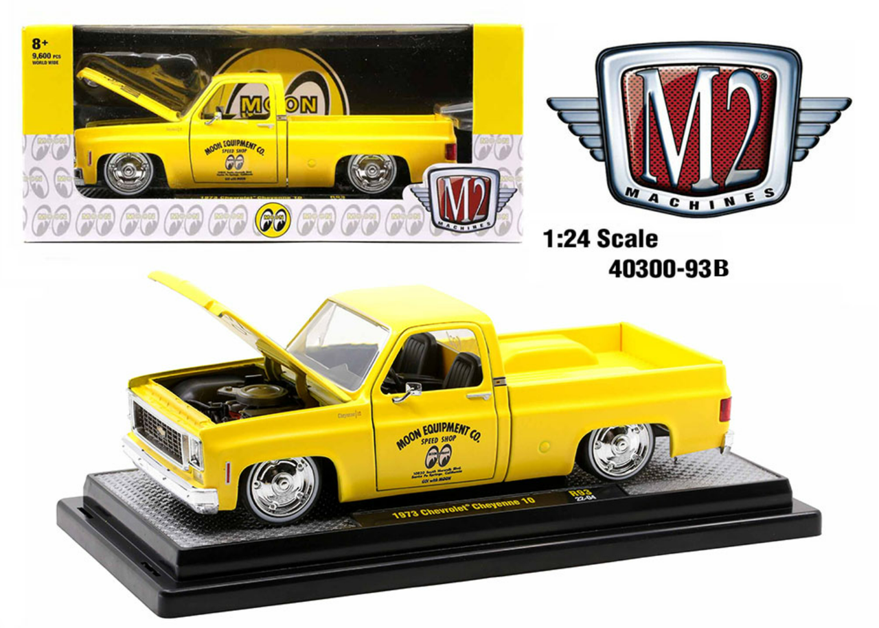 1973 Chevrolet Cheyenne 10 Pickup Truck Bright Yellow "Mooneyes" Limited Edition to 9600 pieces Worldwide 1/24 Diecast Model Car by M2 Machines