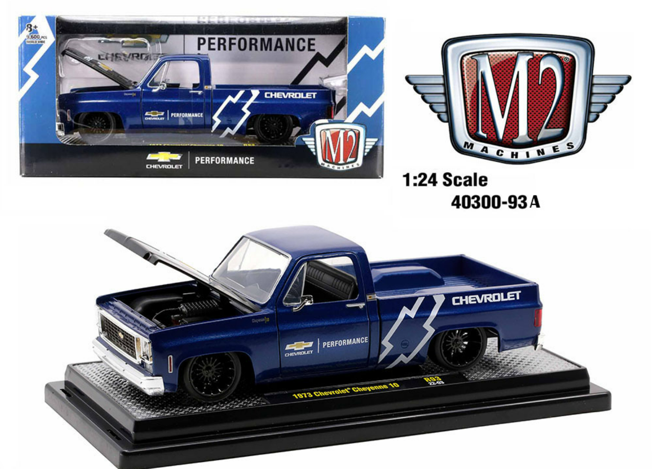 M2 Machines 1/64 '73 Chevy Cheyenne 10 Pickup Blu - Diecast 2022