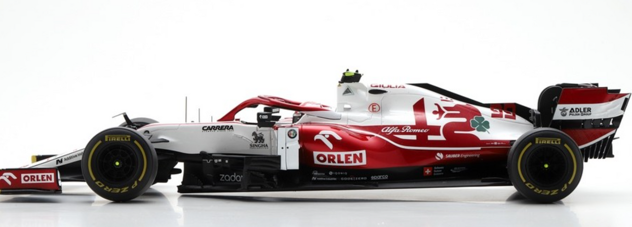 1/18 Spark 2021 Formula 1 Alfa Romeo Racing ORLEN C41 No.99 Alfa Romeo Sauber F1 Team Bahrain GP Antonio Giovinazzi Car Model