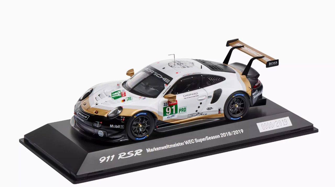 1/43 Dealer Edition 2018 2019 Porsche 911 RSR #91 Worldchampion WEC SuperSeason 24h LeMans Car Model