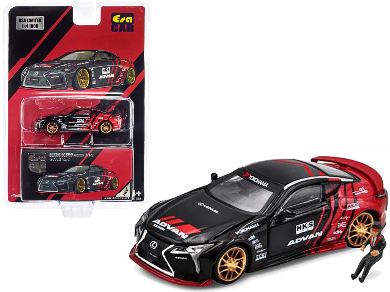 【新品未開封】Era CAR 1/64 LEXUS LC500 ADVAN Lexus LC500 RHD (Right Hand Drive) Black and Red ADVAN Livery 