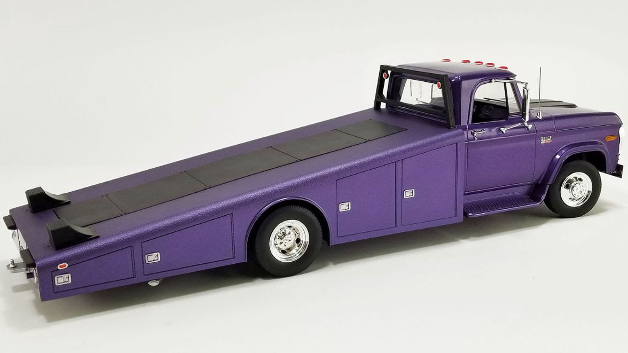 1/18 ACME 1970 Dodge D-300 D300 Ramp Truck Plum Crazy (Purple) Diecast Car Model