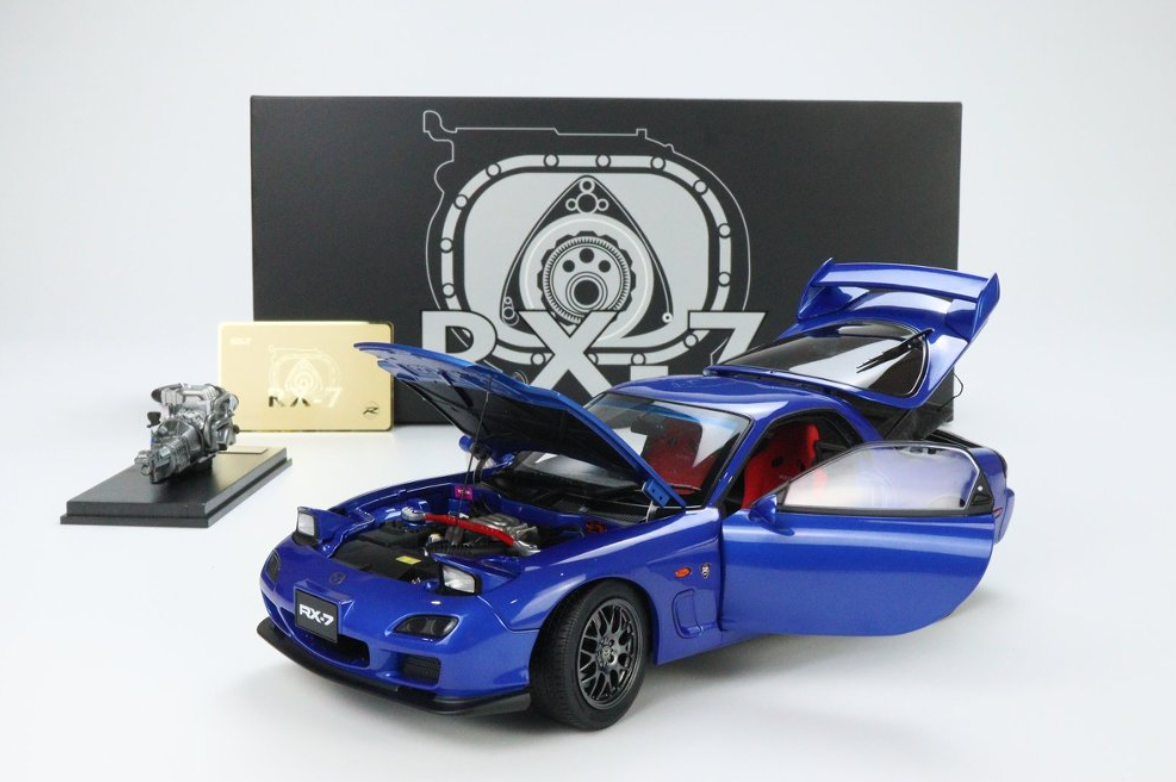 1/18 Polar Master Mazda RX-7 RX7 Spirit R (Blue) Diecast Car Model