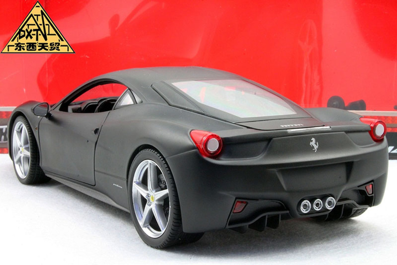 1/18 Hot Wheels Ferrari 458 Italia (Matte Black) Diecast Car Model