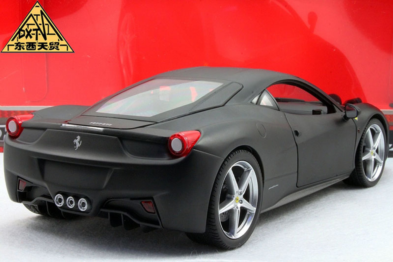 1/18 Hot Wheels Ferrari 458 Italia (Matte Black) Diecast Car Model