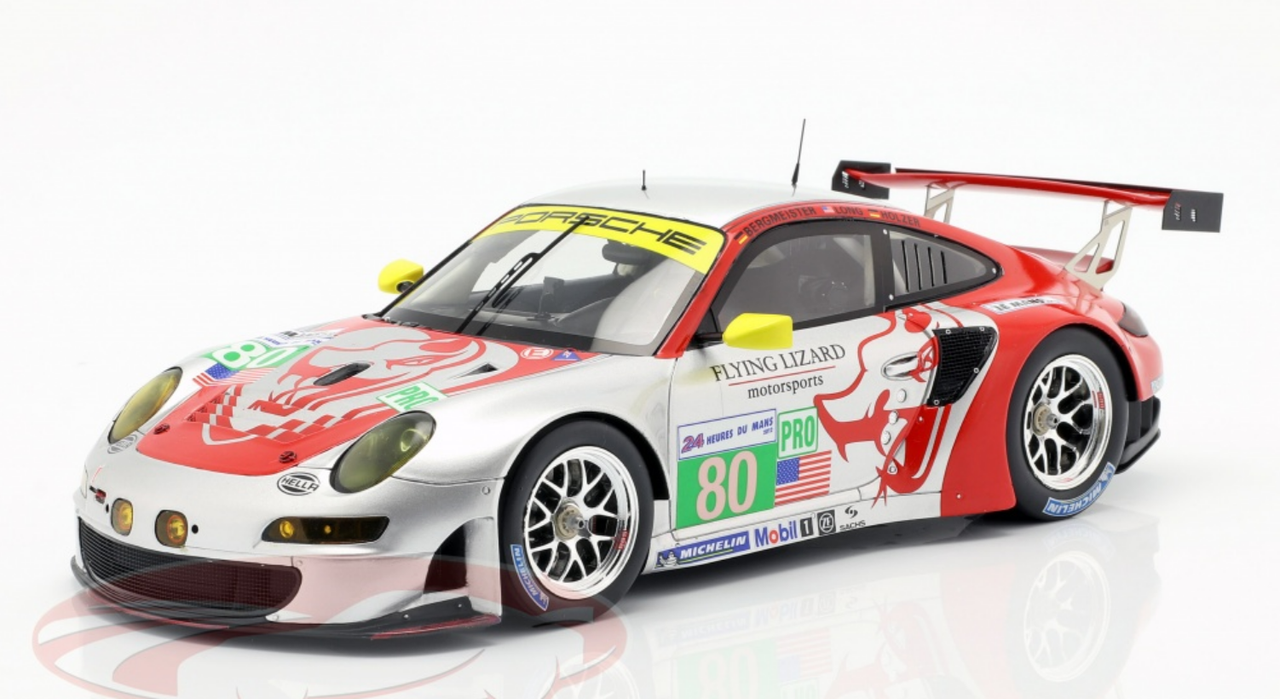 1/18 Spark 2012 Porsche 911 (997) RSR #80 24h LeMans Flying Lizard Motorsports Jörg Bergmeister, Patrick Long, Marco Holzer Resin Car Model