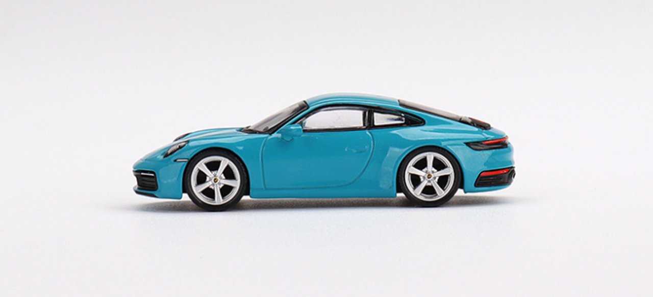  1/64 MINI GT Porsche 911 (992) Carrera S Miami Blue Diecast Car Model