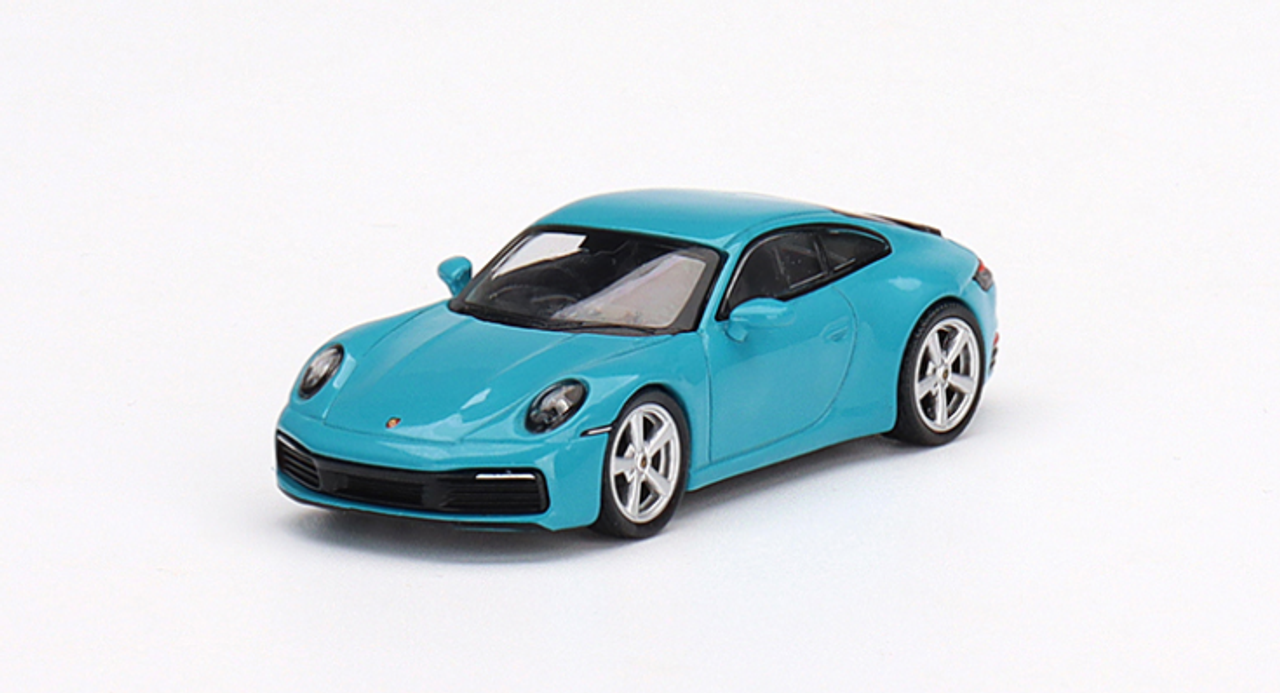 1/64 MINI GT Porsche 911 (992) Carrera S Miami Blue Diecast Car 