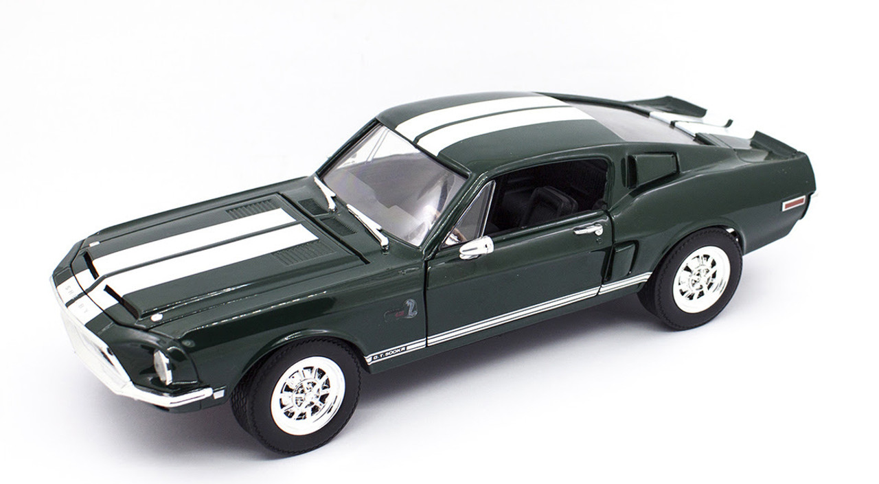 1/18 Road Signature 1968 Shelby GT500 KR (Dark Green with White Stripes) Diecast Car Model