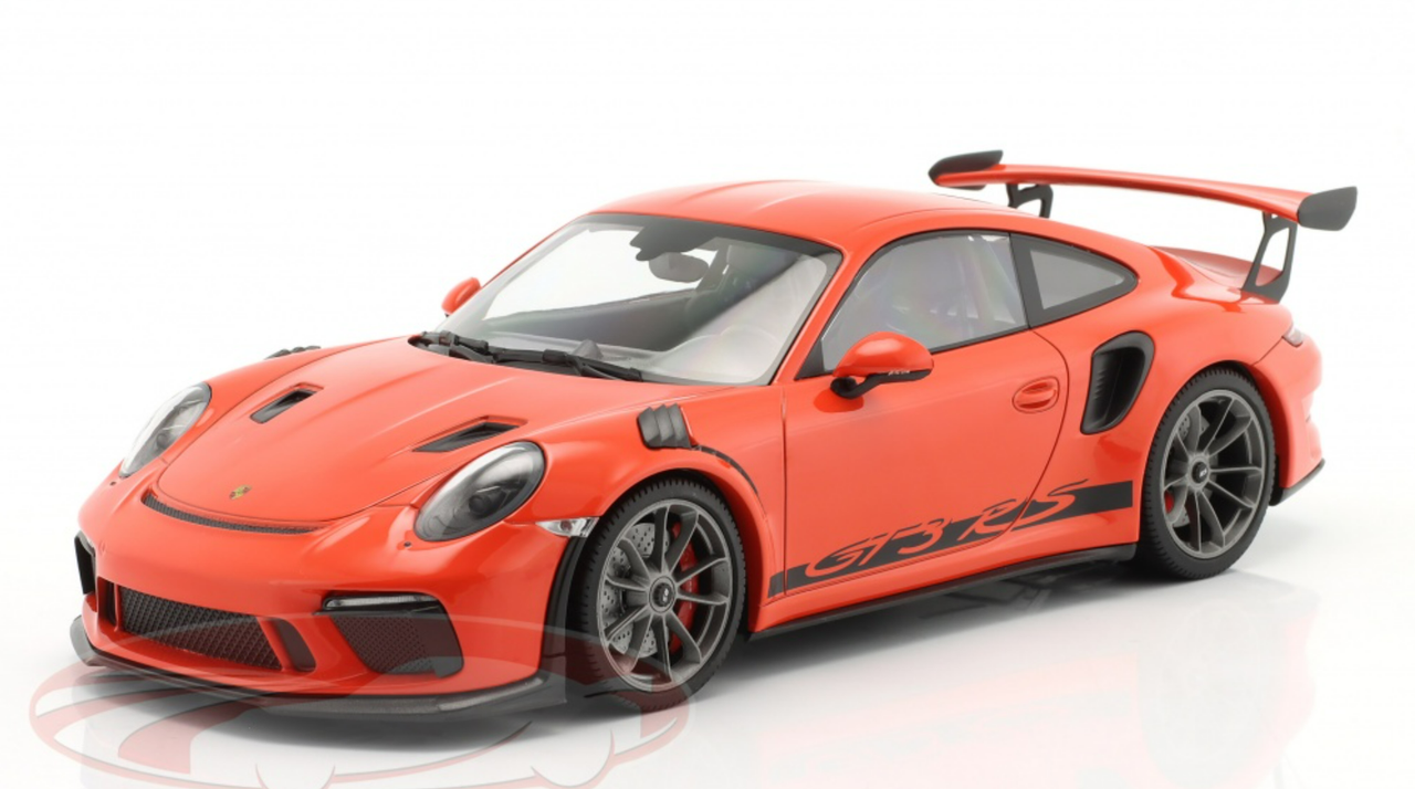 1/18 Minichamps 2019 Porsche 911 (991.2) GT3 RS (Lava Orange with Silver Wheels) Car Model