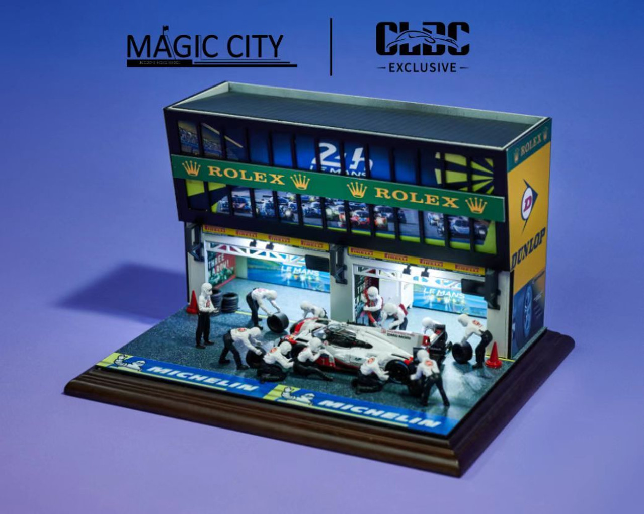 1/64 Magic City Le Mans Circuit Pit Stop Room Diorama Model (cars & figures NOT included)