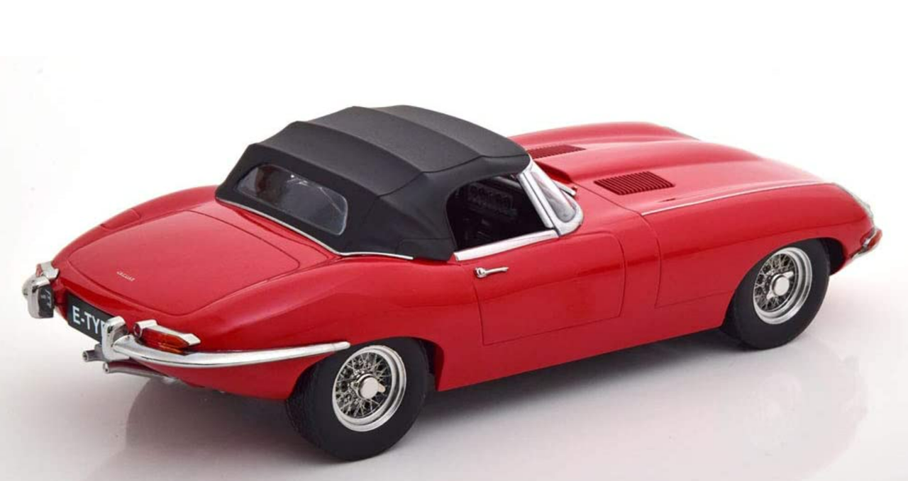 1/18 KK-Scale 1961 Jaguar E-Type Cabriolet Closed Top Series 1 LHD (Red) Car Model