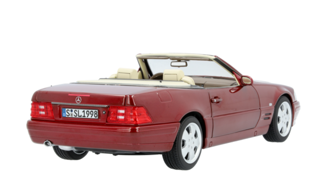 1/18 Dealer Edition 1998-2001 Mercedes-Benz 500 SL (R129) Facelift (Amber Red) Diecast Car Model