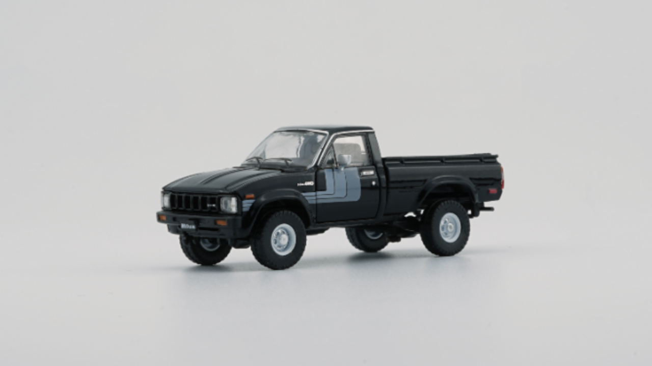 1/64 BM Creations Toyota Hilux - Ivory Black (2 door open)