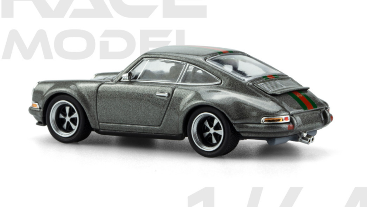  1/64 POPRACE Porsche Singer 911 - 964 Gun Metal Diecast Car Model