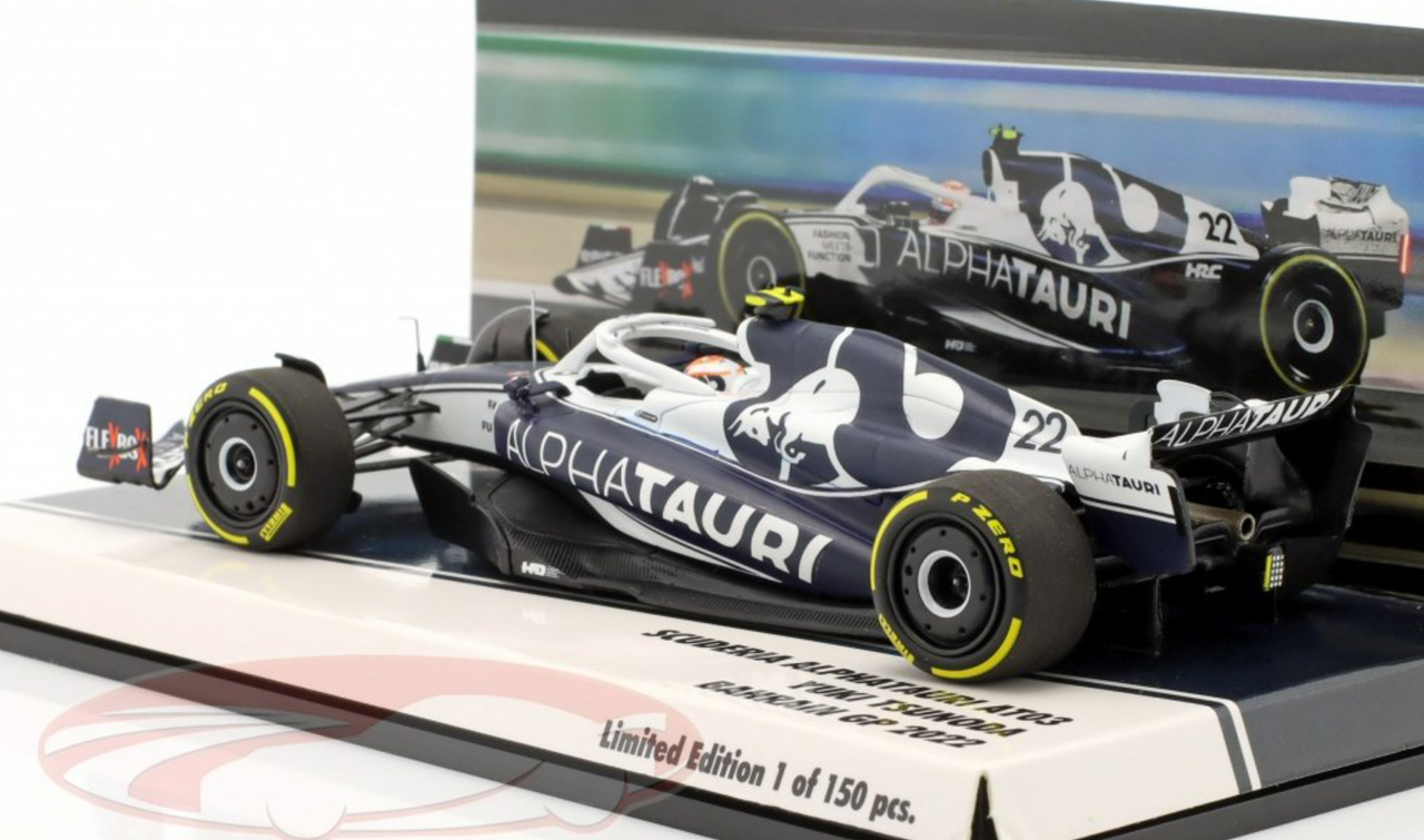 1/43 Minichamps 2022 Yuki Tsunoda Alpha Tauri AT03 #22 8th Bahrain GP Formula 1 Car Model Limited 150 Pieces