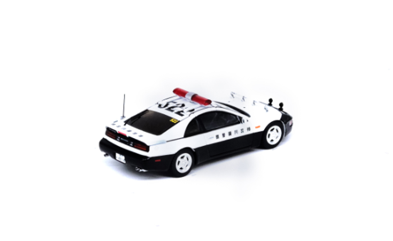 Nissan Fairlady Z (Z32) RHD (Right Hand Drive) Kanagawa-Kenkei Japanese Police Car Black and White 1/64 Diecast Model Car by Inno Models