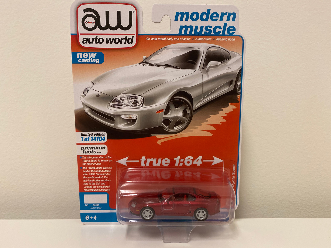 1/64 Auto World Chaser 1993 Toyota Supra (Ultra Red) Diecast Car Model