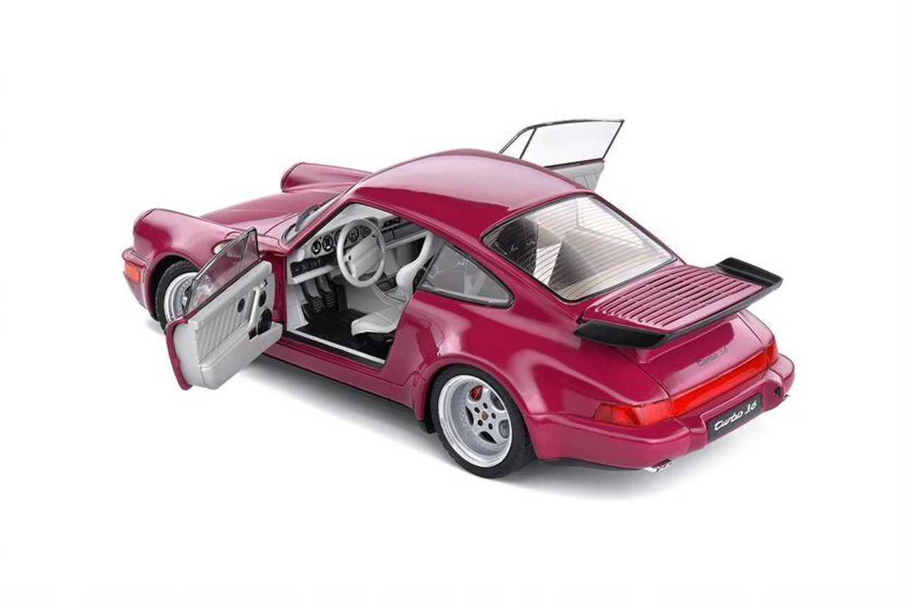 1/18 Solido Porsche 911 (964) Turbo 3.6 Coupe (Star Ruby Red) Diecast Car Model