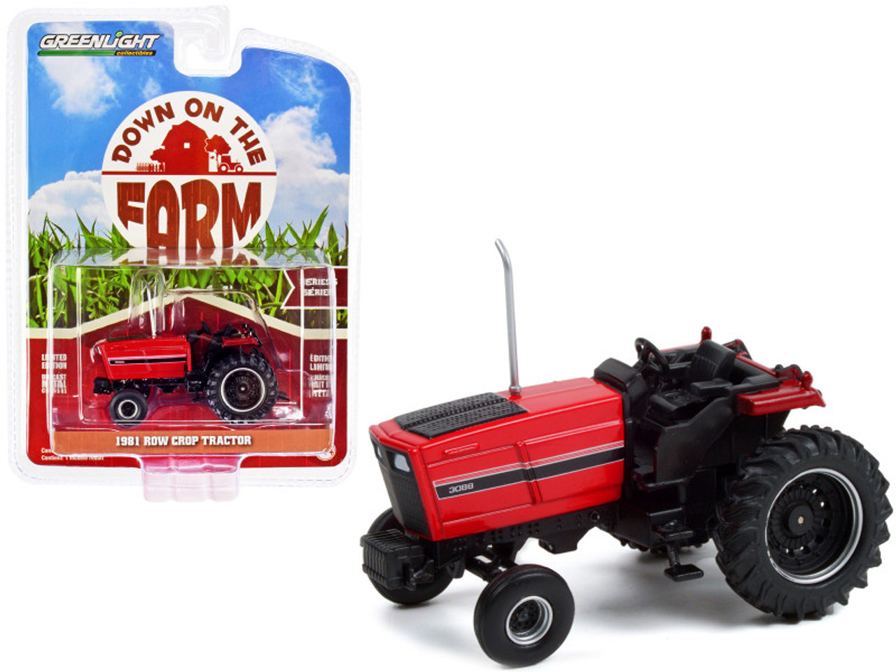 1981 3088 Row Crop Tractor Red with Black Stripes "Down on the Farm" Series 6 1/64 Diecast Model by Greenlight