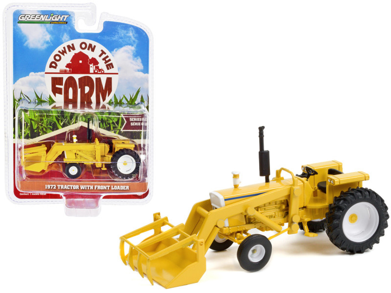 1972 Tractor with Front Loader Yellow "Down on the Farm" Series 6 1/64 Diecast Model by Greenlight