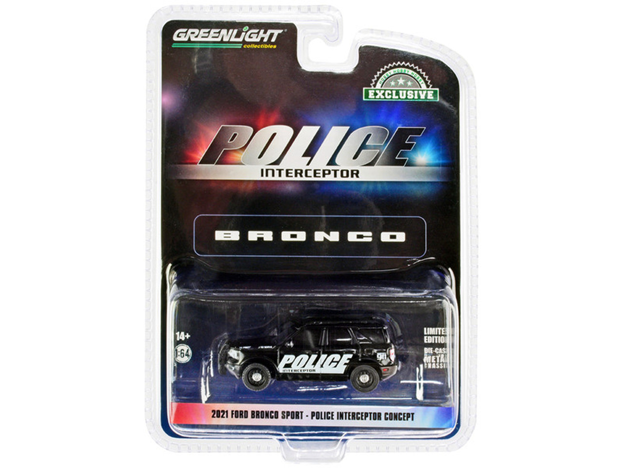 2021 Ford Bronco Sport Police Interceptor Concept Black "Hobby Exclusive" 1/64 Diecast Model Car by Greenlight