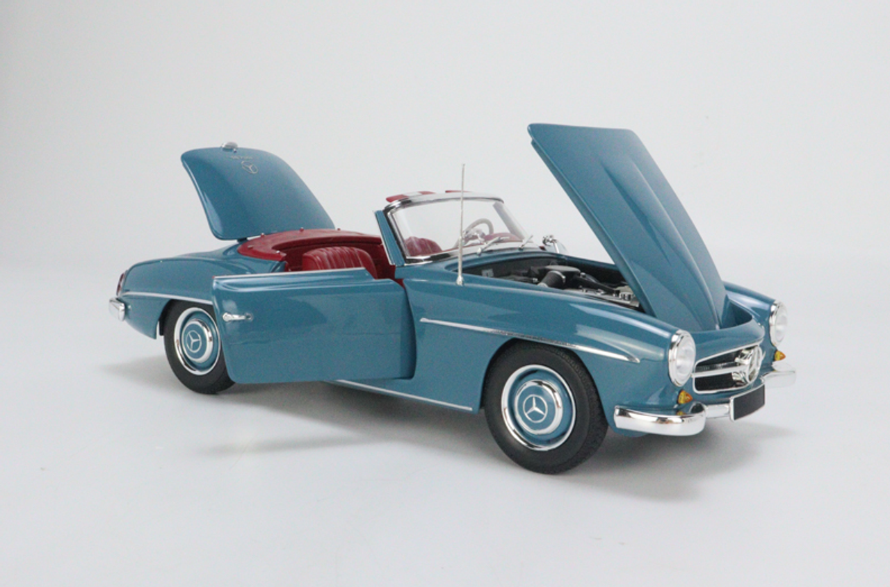 1/18 Minichamps 1955 Mercedes-Benz 190 SL 190SL (Blue with Red Interior) Diecast Car Model Limited