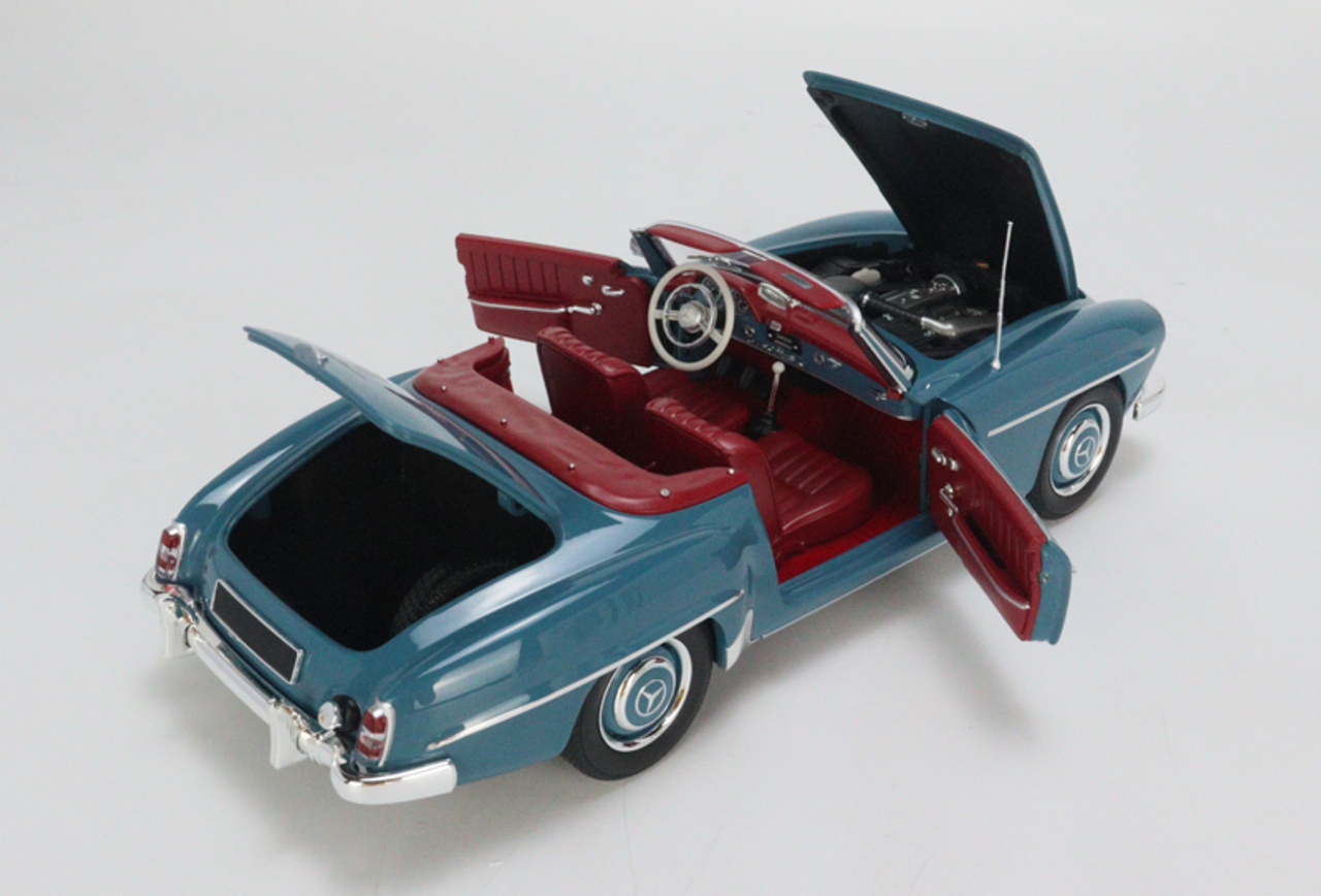 1/18 Minichamps 1955 Mercedes-Benz 190 SL 190SL (Blue with Red Interior) Diecast Car Model Limited