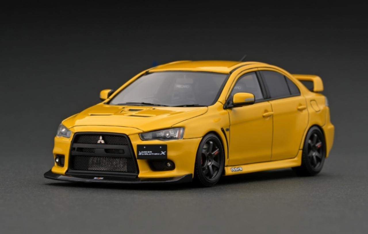 1/43 Ignition Model Mitsubishi Lancer Evolution X (CZ4A) Yellow Resin Car Model