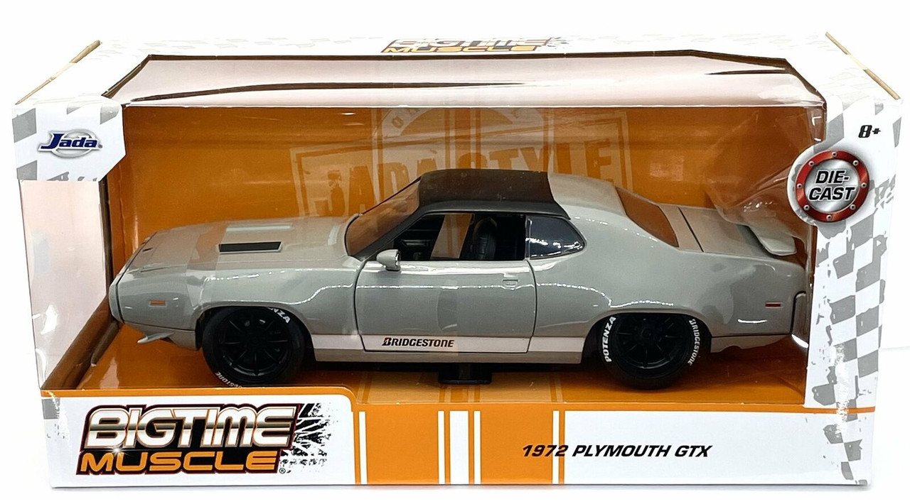 1/24 Jada 1972 Plymouth GTX Bridgestone (Flat Grey) Diecast Car Model