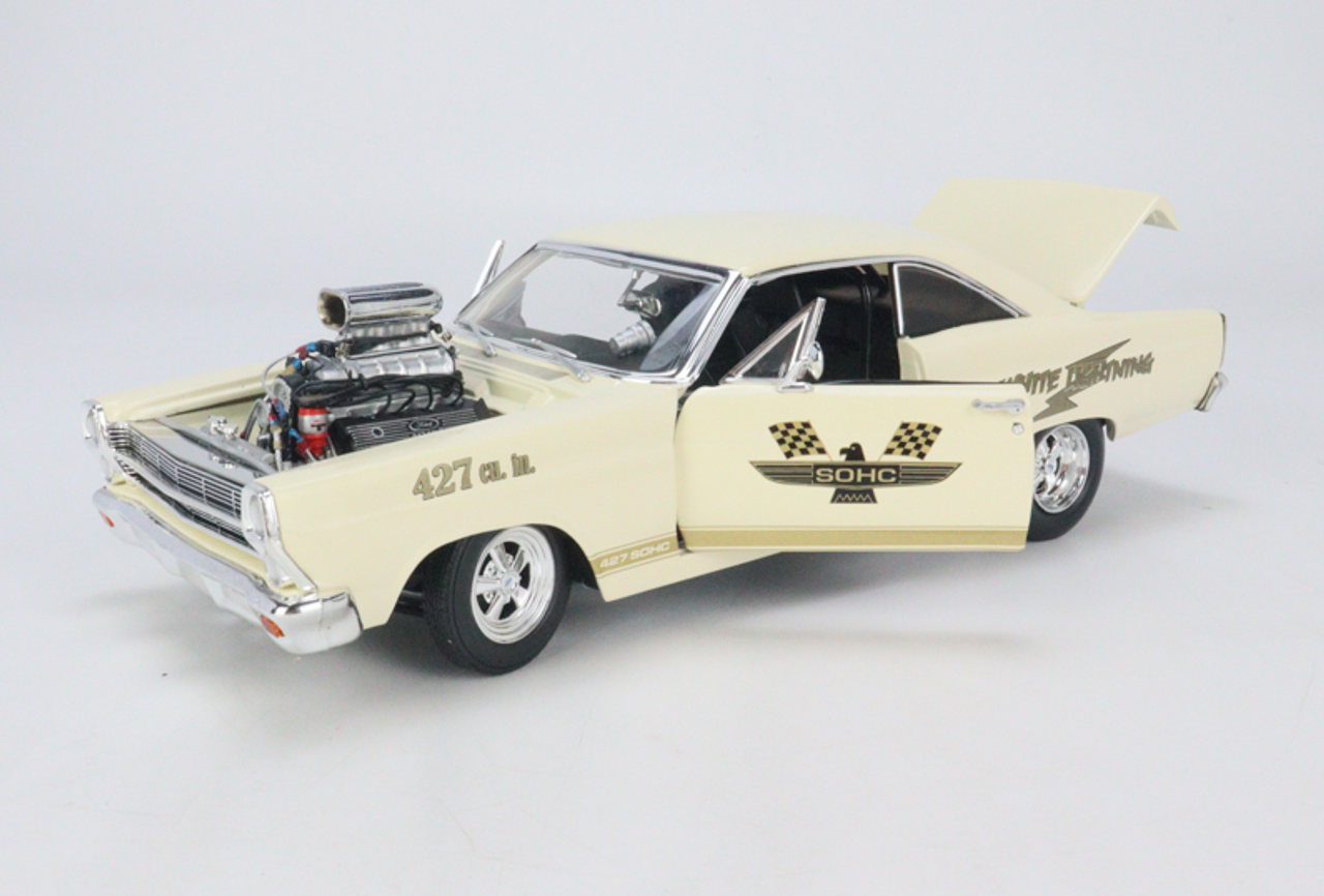  1/18 ACME 1967 Ford Fairlane 427 12 SOHC-White Lightning Acme Exclusive Diecast Car Model 