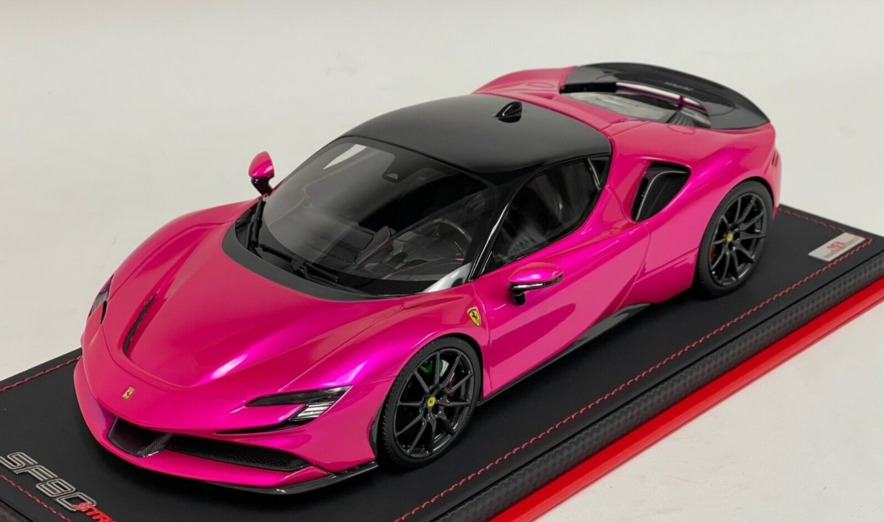 1/18 MR Collection Ferrari SF90 Spider (Flash Pink) Resin Car Model Limited 25 Pieces