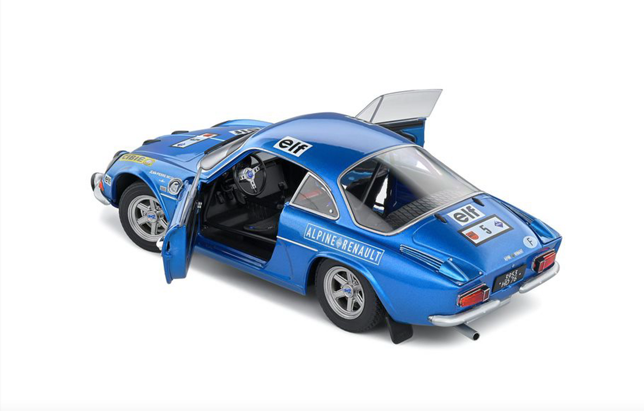 1/18 Solido 1972 Renault Alpine A110 1600S #5 Winner Olympia Rallye Jean-Pierre Nicolas, Jean Todt Diecast Car Model