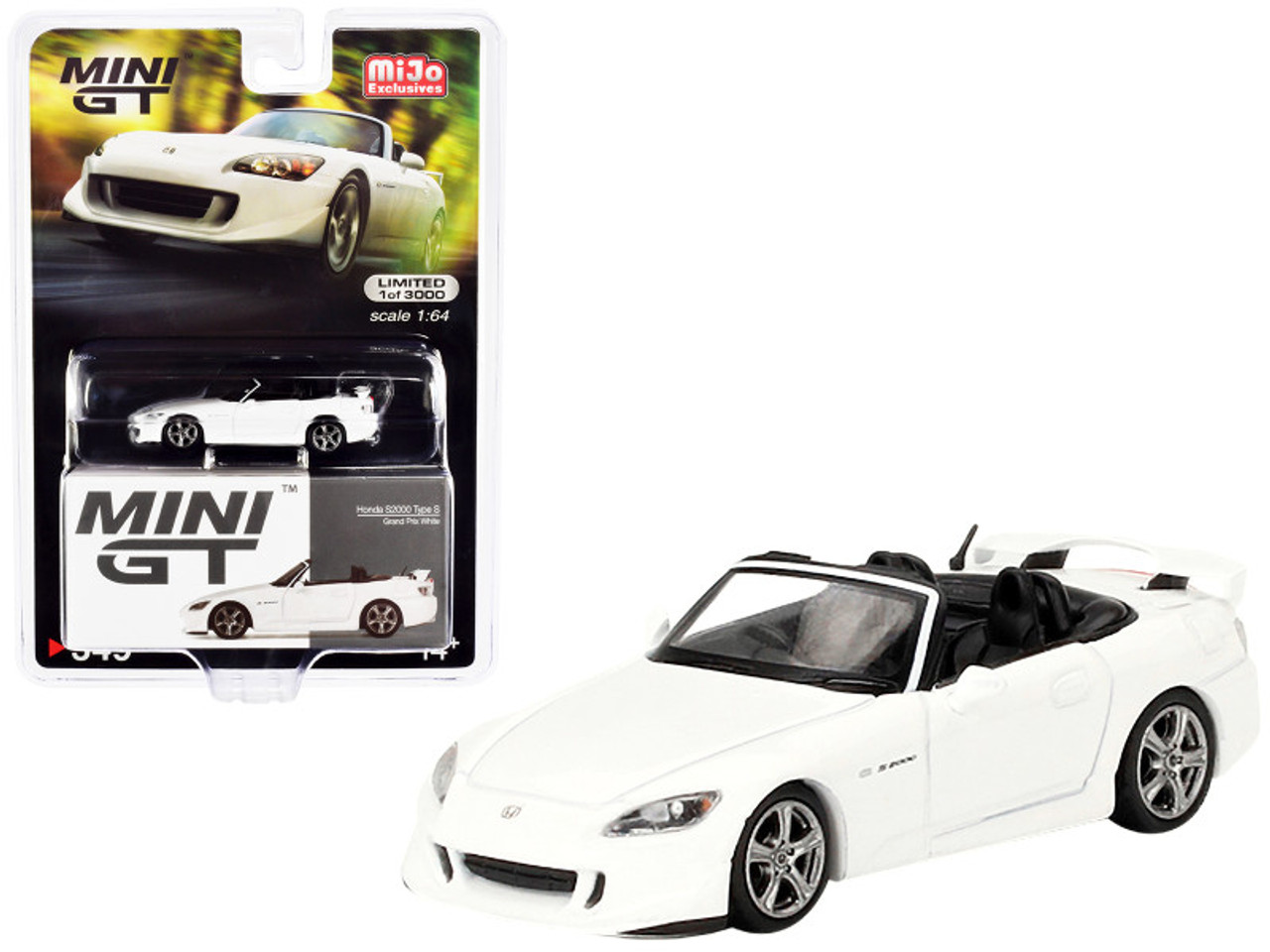 Honda S2000 Type S Convertible Grand Prix White Limited Edition to 3000 pieces Worldwide 1/64 Diecast Model Car by True Scale Miniatures