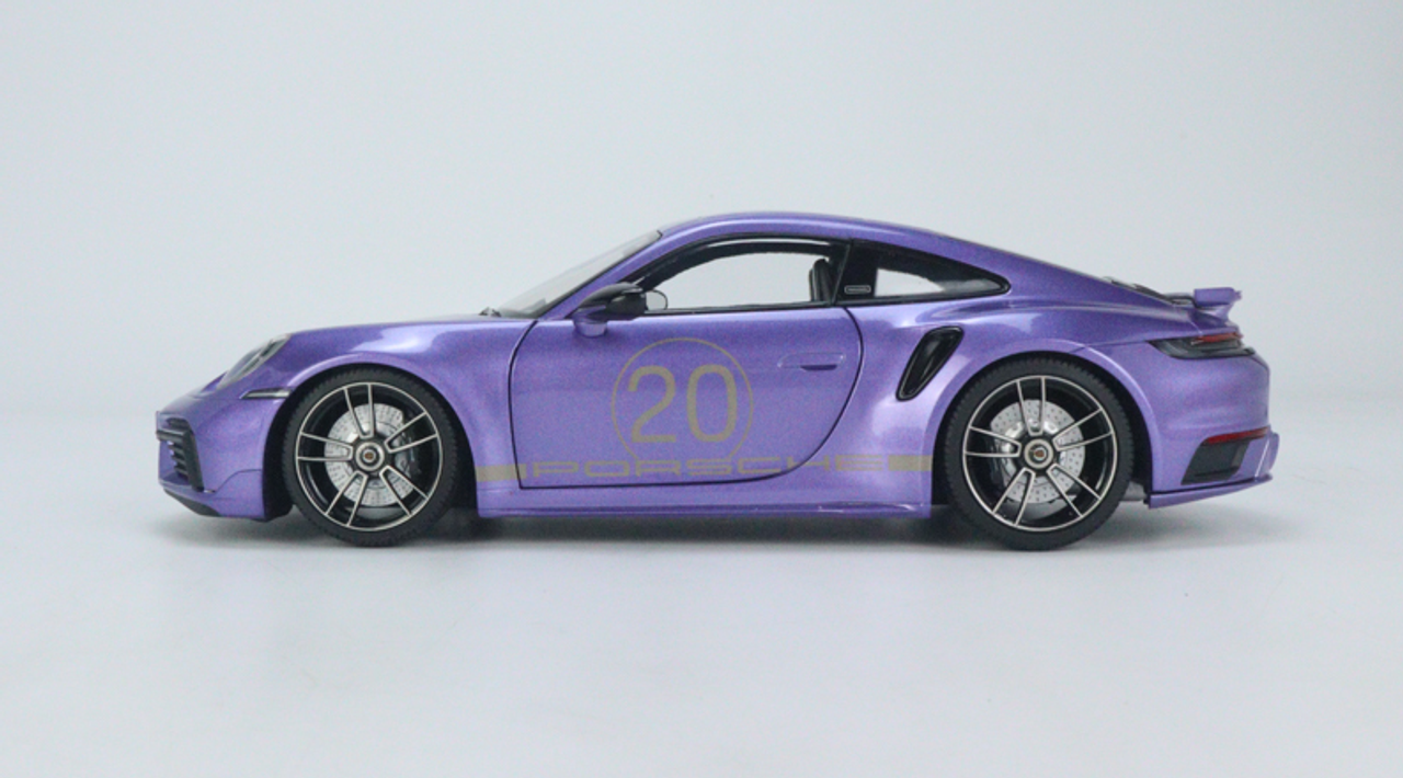 1/18 Minichamps 2021 Porsche 911 (992) Turbo S Coupe Sport Design 20th Anniversary Edition (Violet Purple) Full Open Diecast Car Model Limited 500 Pieces