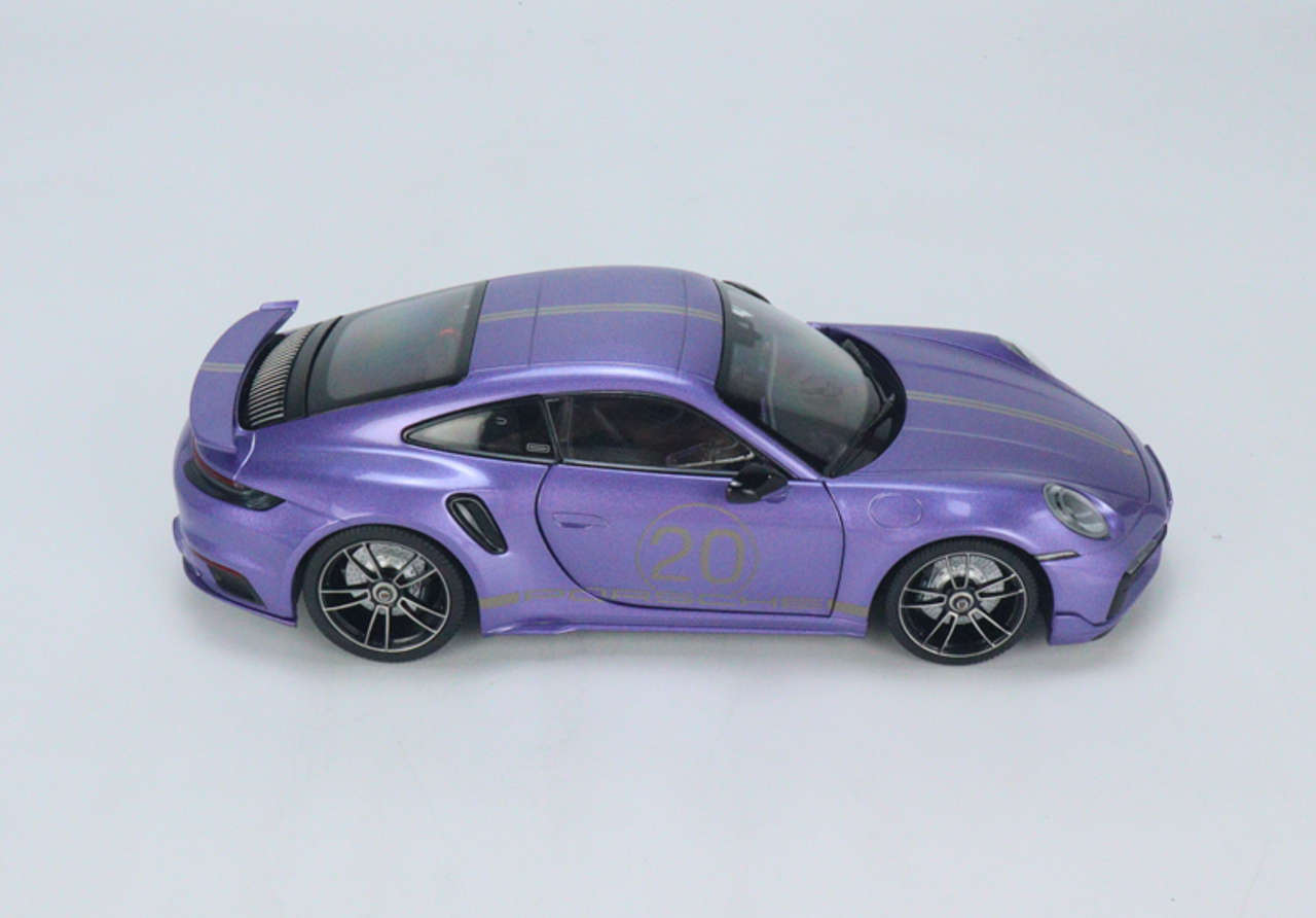 1/18 Minichamps 2021 Porsche 911 (992) Turbo S Coupe Sport Design 20th Anniversary Edition (Violet Purple) Full Open Diecast Car Model Limited 500 Pieces