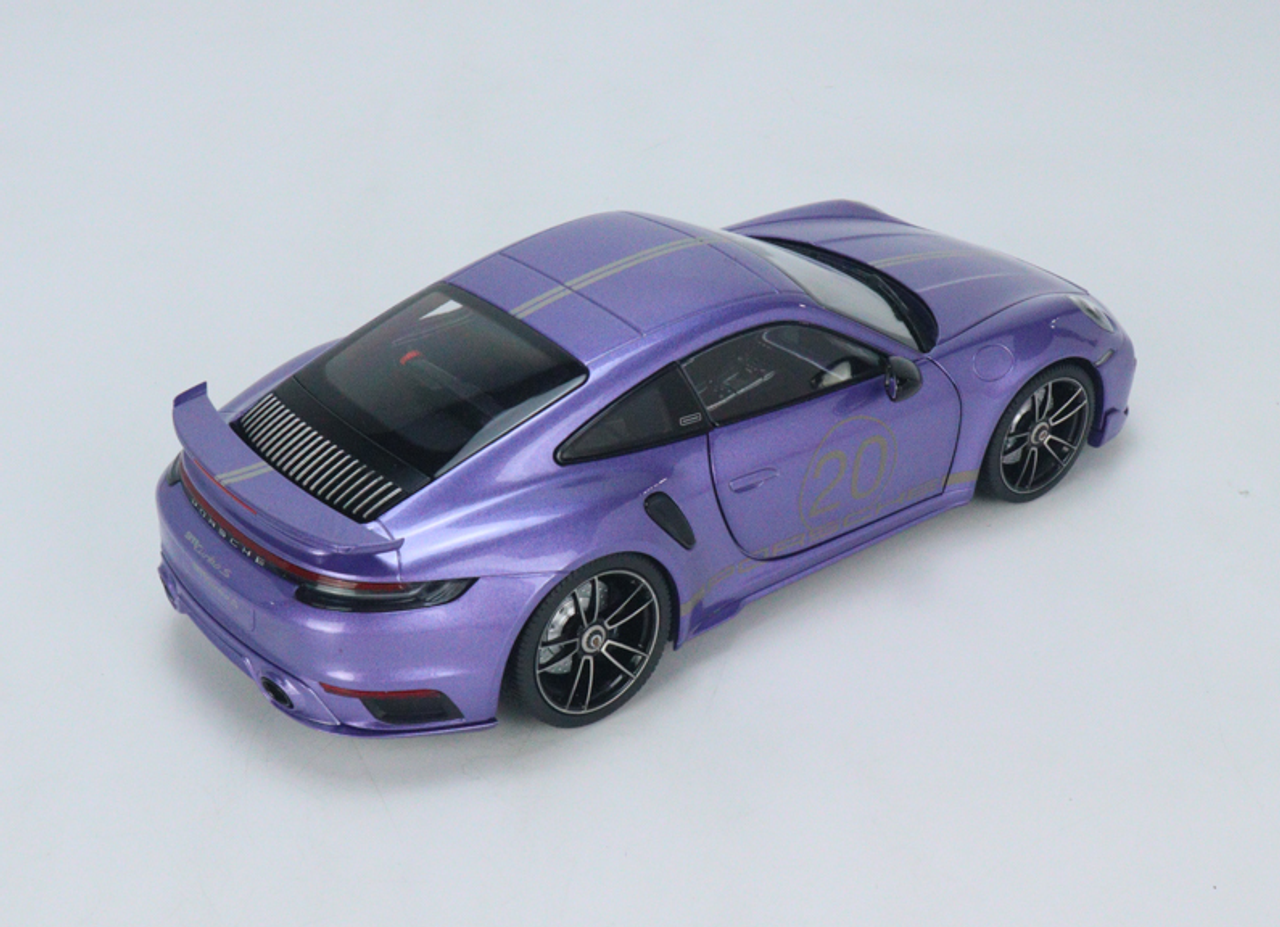 1/18 Minichamps 2021 Porsche 911 (992) Turbo S Coupe Sport Design 20th Anniversary Edition (Violet Purple) Full Open Diecast Car Model Limited 500 Pieces
