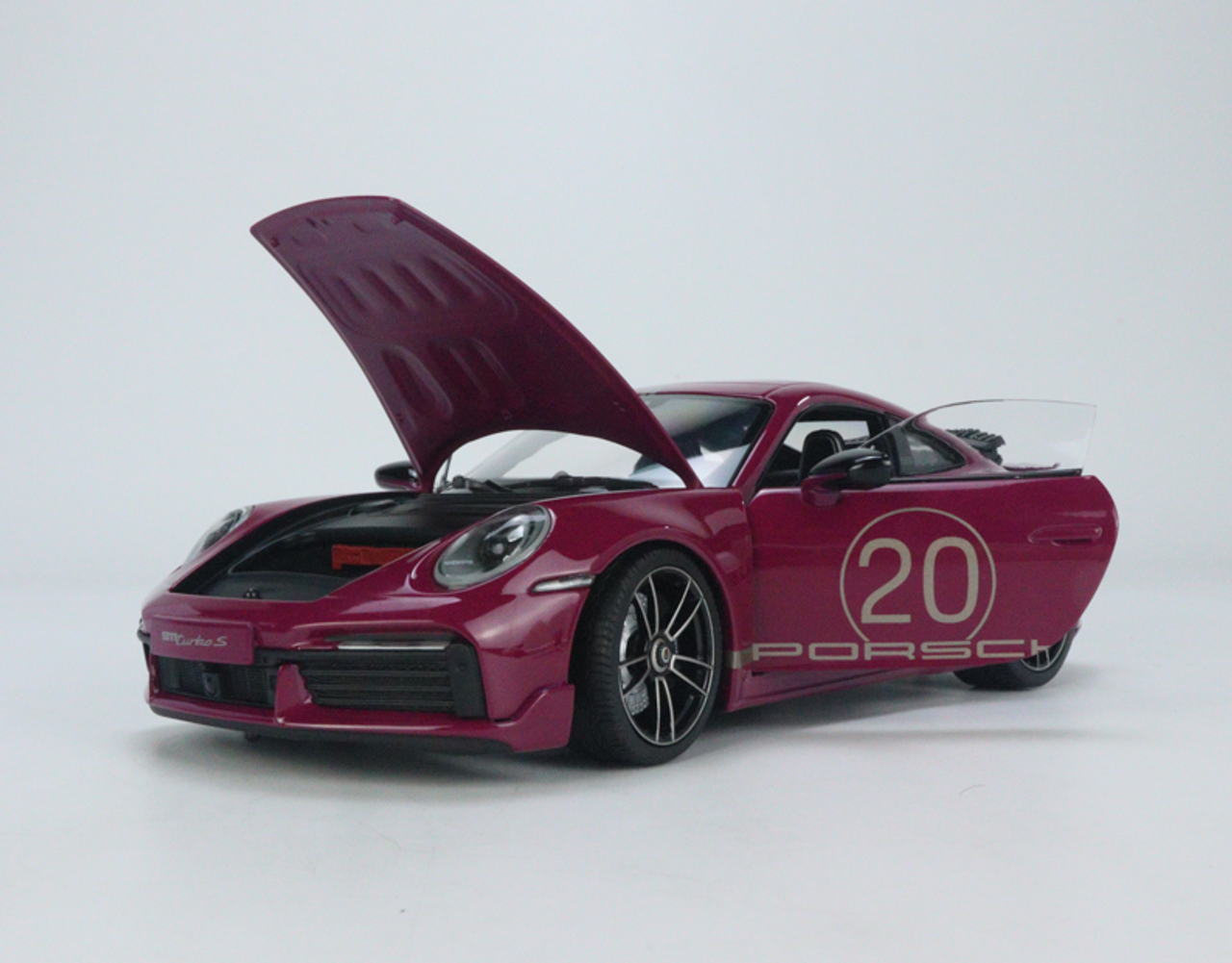 1/18 Minichamps 2021 Porsche 911 (992) Turbo S Coupe Sport Design 20th Anniversary Edition (Red) Full Open Diecast Car Model Limited 500 Pieces