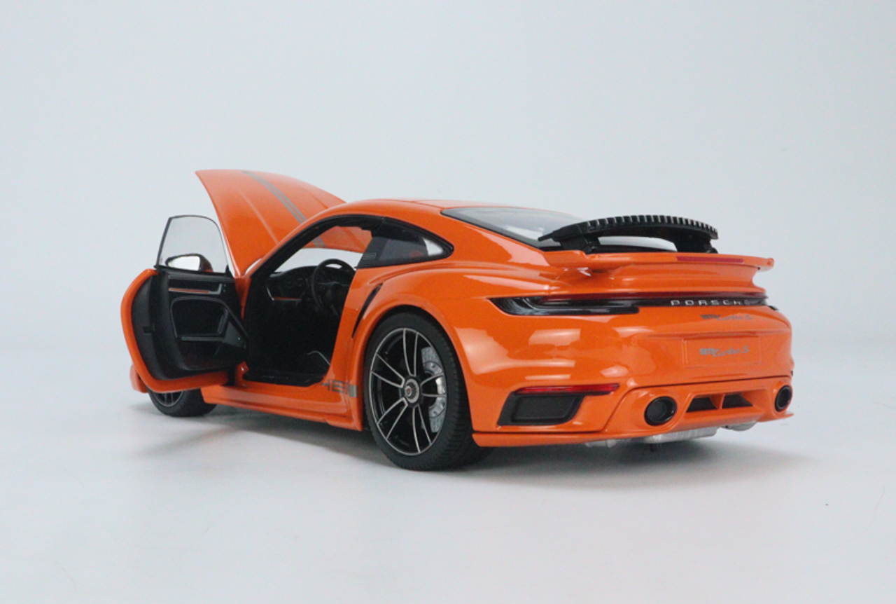 1/18 Minichamps 2021 Porsche 911 (992) Turbo S Coupe Sport Design 20th Anniversary Edition (Orange) Full Open Diecast Car Model Limited 500 Pieces