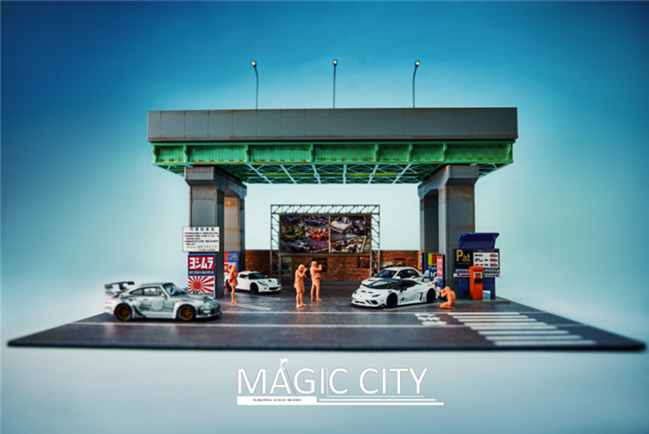 1/64 Magic City Japan Street Highway & Parking Lot Diorama (cars & figures NOT included)