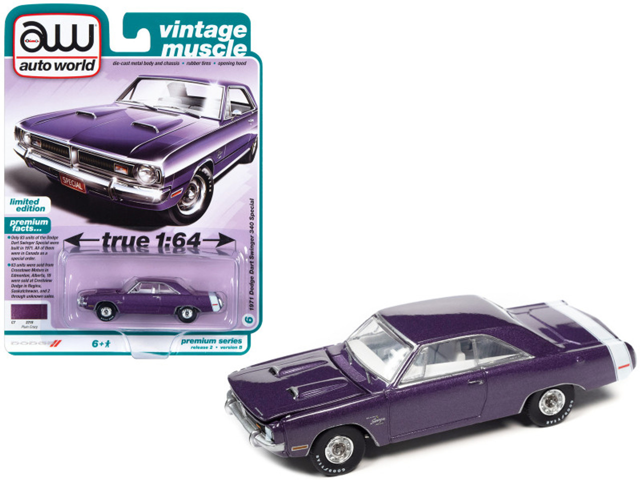 1971 Dodge Dart Swinger 340 Special Plum Crazy Purple Metallic with White Tail Stripe photo