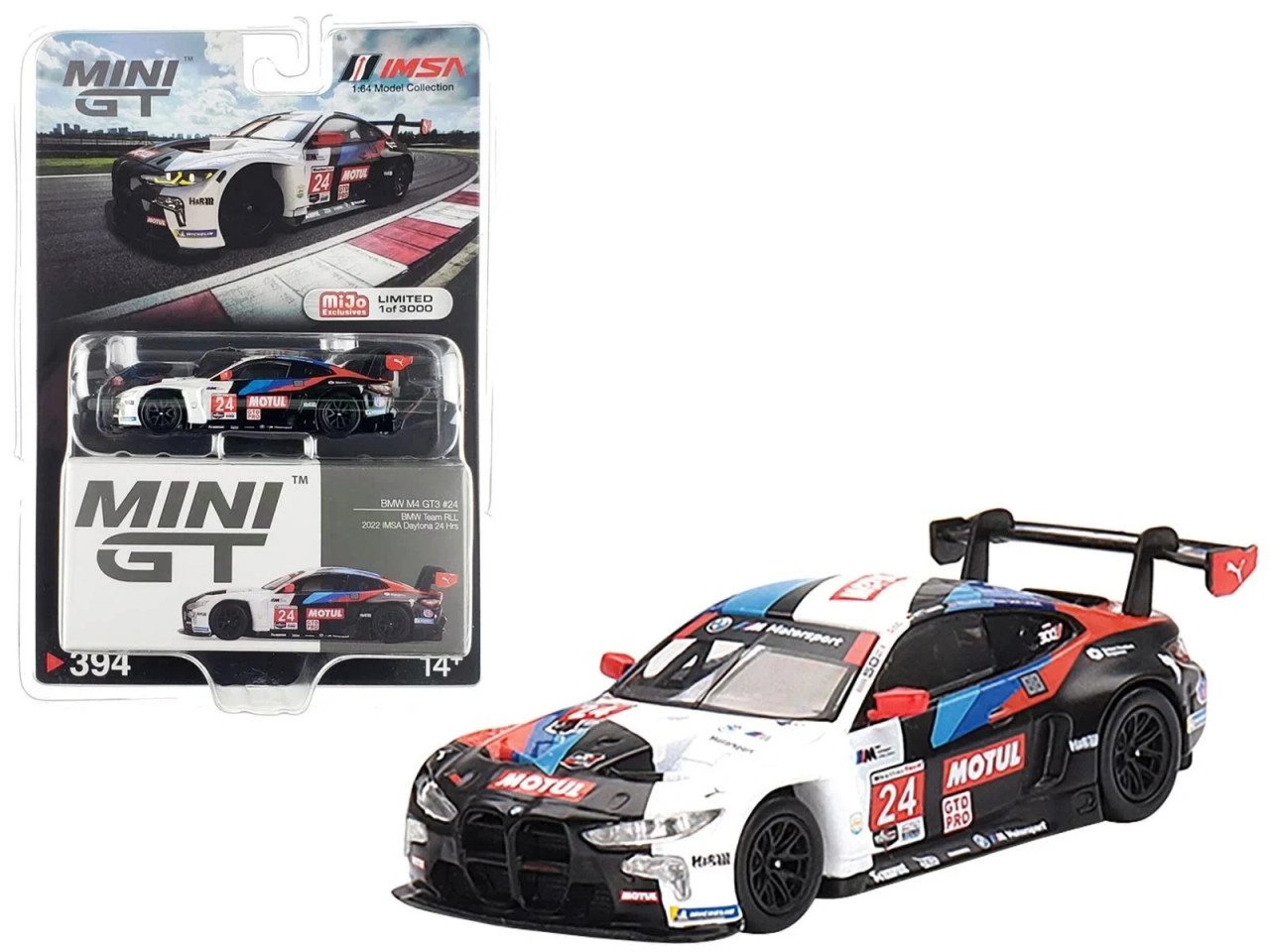 1/64 Mini GT BMW M4 GT3 #24 BMW Team RLL 2022 IMSA Daytona 24 Hrs Diecast Car Model