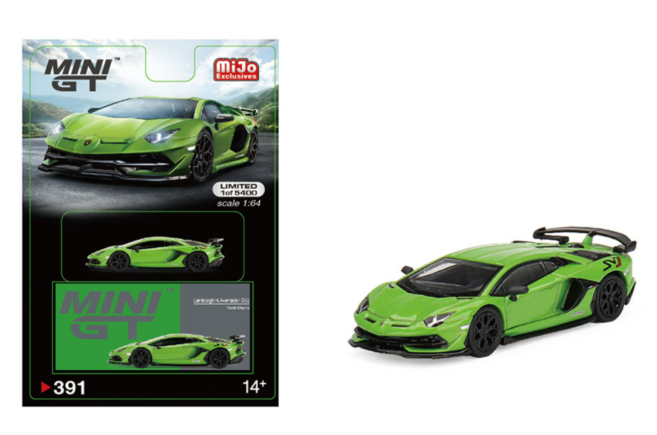 1/64 Mini GT Lamborghini Aventador SVJ (Verde Mantis Green) Diecast Car Model