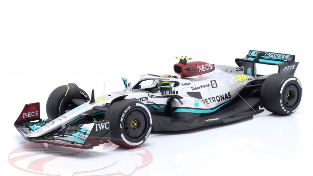 1/18 Spark 2022 Formula 1 Mercedes-AMG Petronas F1 W13 E Performance No.44 Mercedes-AMG  Petronas F1 Team Lewis Hamilton 2nd Place 300th GP Car Model Limited 