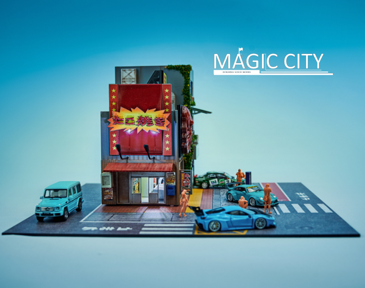 1/64 Magic City Japan Street Food & Castrol Store Diorama (cars & figures NOT included)