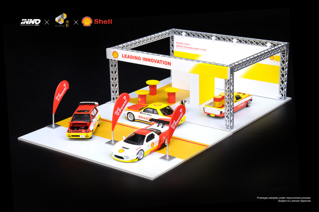 LCセット② 1/64 INNO64 Shell Show Display Kiosk Diorama (cars NOT included